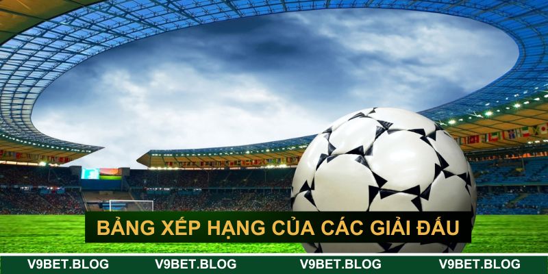 Bảng xếp hạng của các giải đấu bóng đá lớn hiện nay