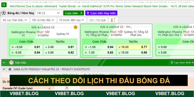 Hướng dẫn cách xem lịch thi đấu đơn giản