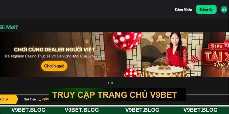 Truy cập trang chủ của V9BET