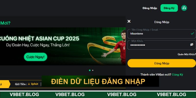 Nhập liệu thông tin yêu cầu