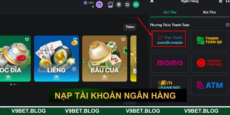 Nạp qua tài khoản ngân hàng