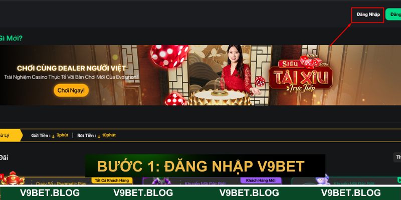 Bước 1: Đăng nhập V9bet